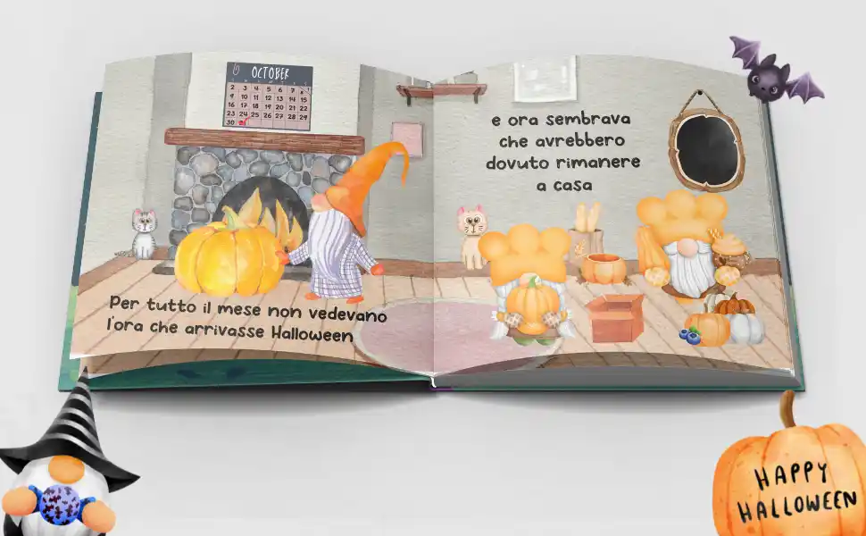 libro per bambini, storia d'avventura, amicizia, gnomi, libro illustrato, Halloween