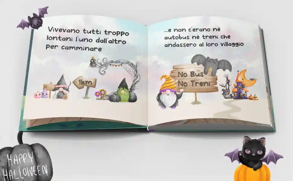 libro per bambini, storia d'avventura, amicizia, gnomi, libro illustrato, Halloween