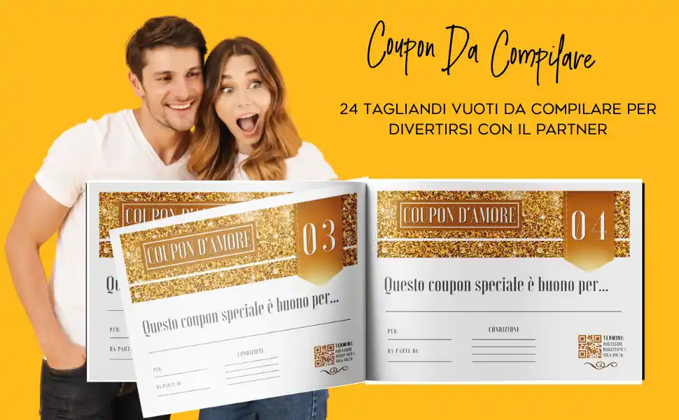 Coupon da Compilare, Coupon Coppie, Idee Regalo, San Valentino, Anniversario, Compleanno, Natale, Amore, Romantico, Divertente, Sorpresa, Esperienze, Momenti Indimenticabili, Complicità, Passione