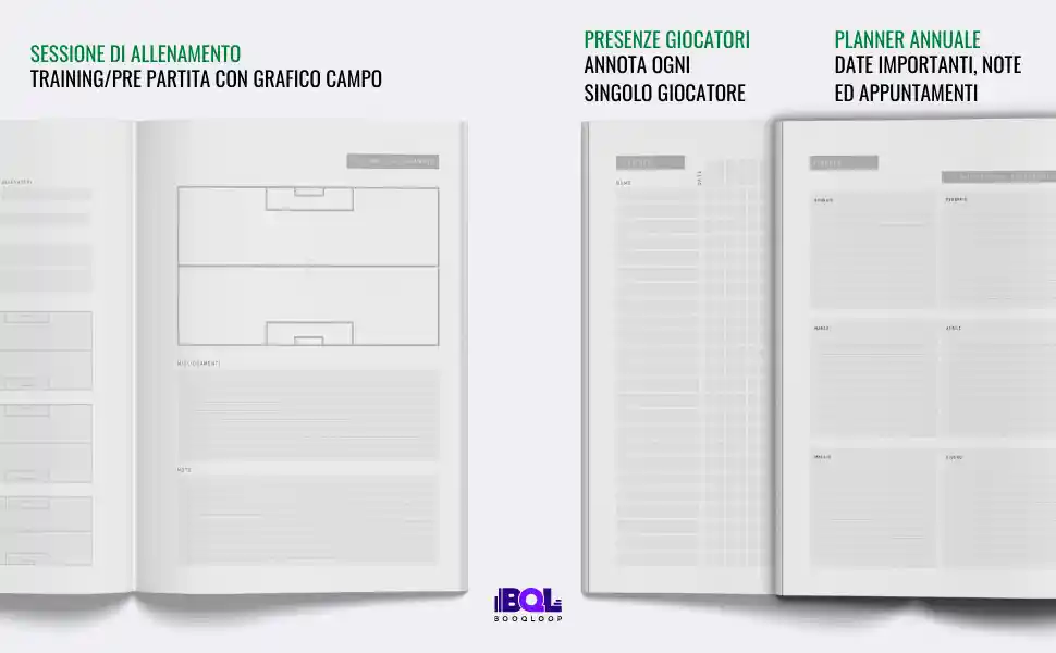 Taccuino Allenatore di Calcio, Planner Calcio, Registro Allenamenti Calcio, Statistiche Calcio, Organizer Calcio, Regalo Calcio, Mister, Allenatore, Manager, Calcio, Sport, Squadra, Partita, Allenamento, Tattiche, Strategie
