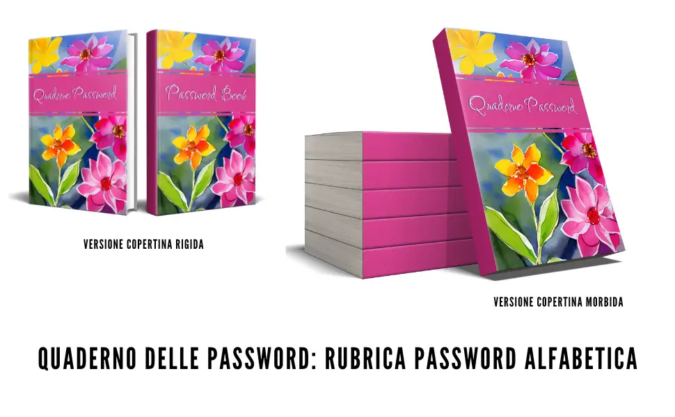 Cover Taccuino delle Password, registrare password, alfabetico, quaderno, agenda salva memorizzare