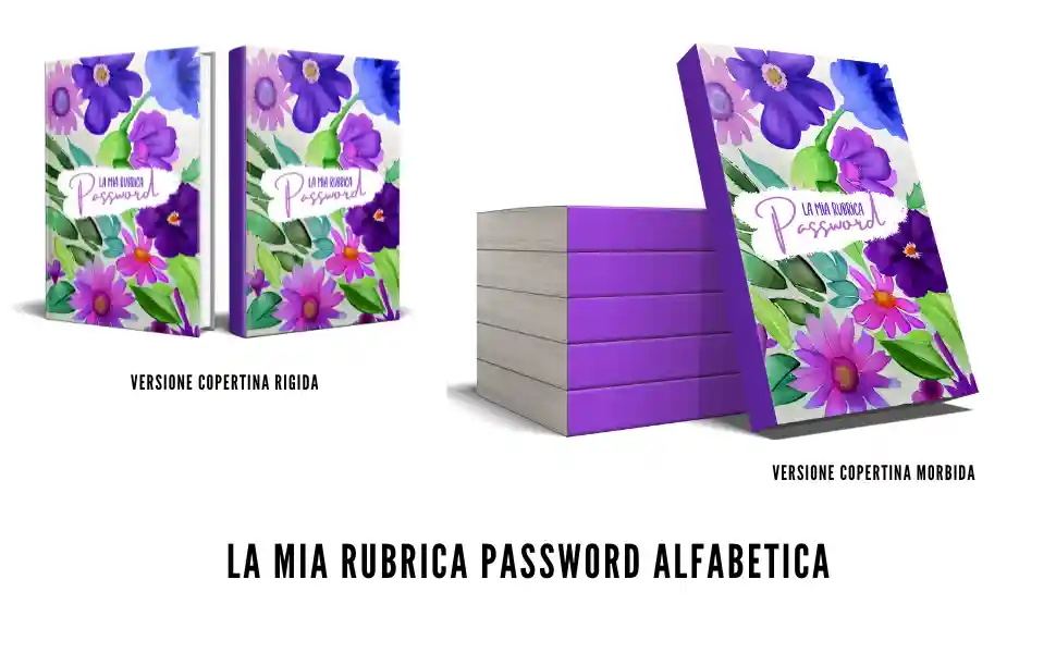 Cover Taccuino delle Password, registrare password, alfabetico, quaderno, agenda salva memorizzare