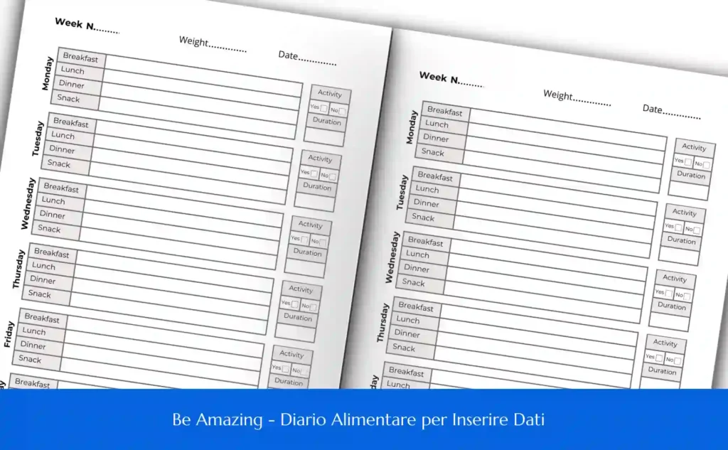 Be Amazing - Diario Alimentare per Inserire Dati (2)