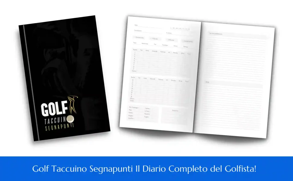 Golf Taccuino Segnapunti, Diario Golfista, Statistiche Golf, Punteggi Golf, Regalo Golfisti, Golf, Sport, Campo da Golf, Partita, Torneo, Handicap, Par, Birdie, Bogey, Eagle, Hole-in-One, Appunti, Tracciamento,