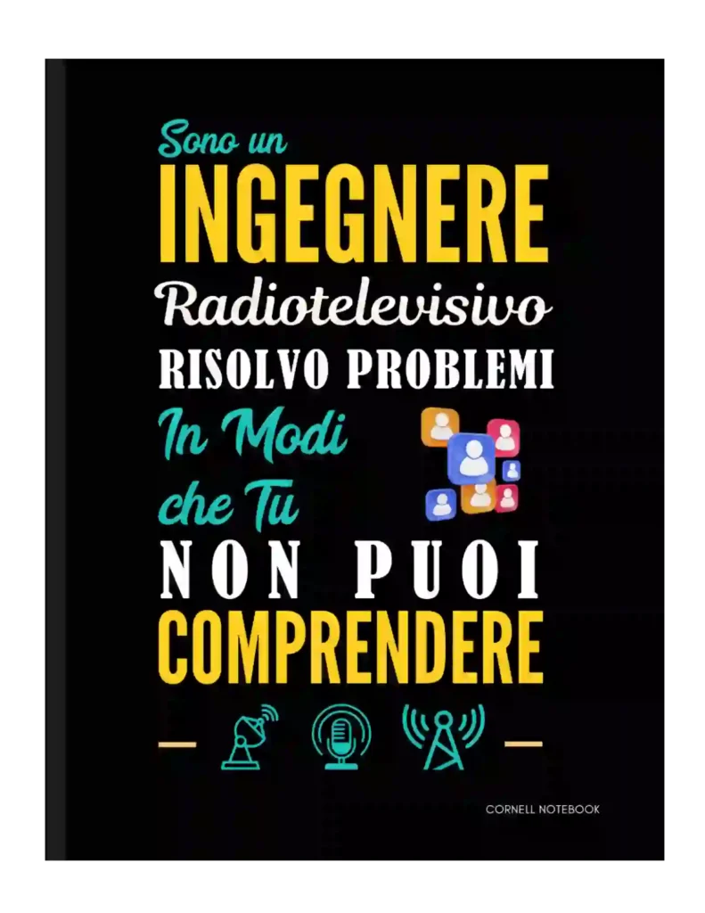 Cover Cornell Notes, Ignegnere, Metodo Cornell, Programmatore, Studio, lavoro, appunti, memorizza, regalo, compleanno, coder, taccuino, quaderno, code, personale