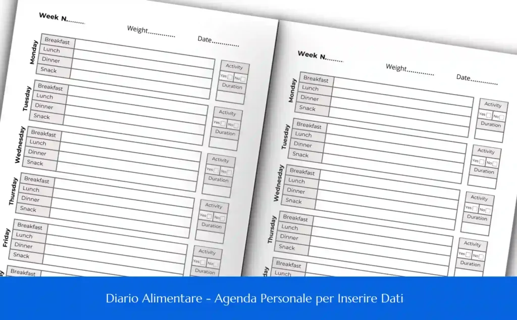 Diario Alimentare - Agenda Personale per Inserire Dati (2)