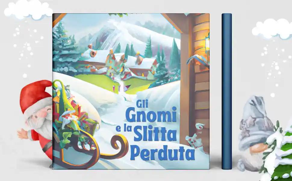 Un'avventura natalizia indimenticabile tra gnomi, Babbo Natale e la sua slitta! libro per bambini, storia d'avventura, amicizia, gnomi, Natale, slitta, Babbo Natale, libro illustrato, coraggio, collaborazione, fantasia.