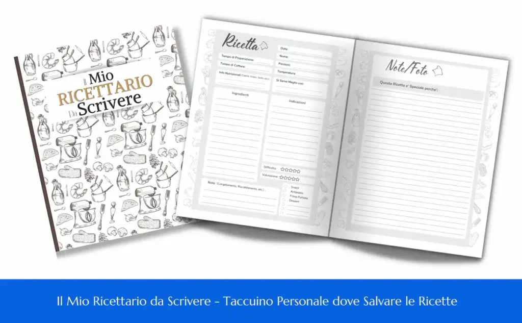 Il Mio Ricettario da Scrivere - Taccuino Personale dove Salvare le Ricette 1