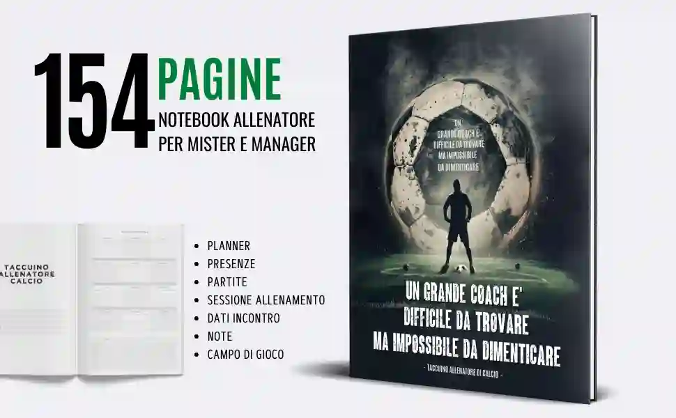 Taccuino Allenatore calcio, Coach, utile per manager. allenatori, giocatori, regalo fine campionato, compleanno, natale