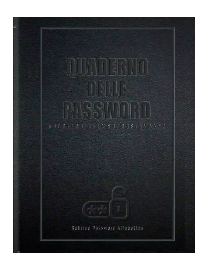 Cover Taccuino delle Password, registraren password, alfabetico, quaderno, agenda salva memorizzare