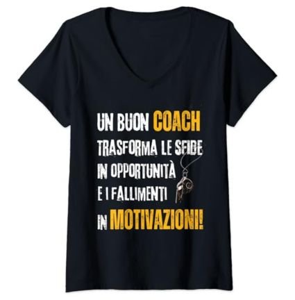 Un Buon Coach Sfide-Motivazioni - Maglietta con Collo a V